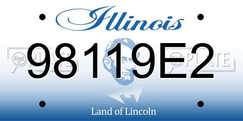 98119E2 Illinois License Plate