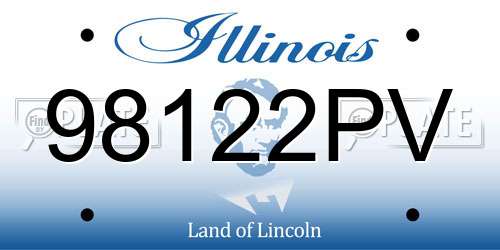 98122PV Illinois License Plate
