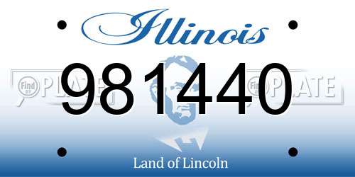 981440 Illinois License Plate