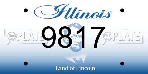 9817 Illinois License Plate