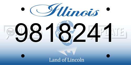 9818241 Illinois License Plate