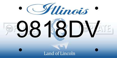 9818DV Illinois License Plate