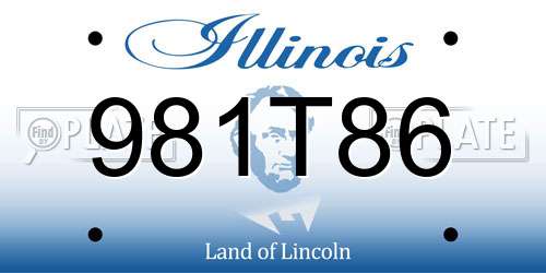 981T86 Illinois License Plate