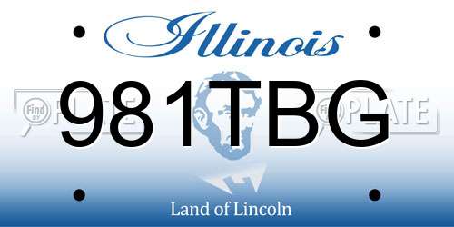 981TBG Illinois License Plate