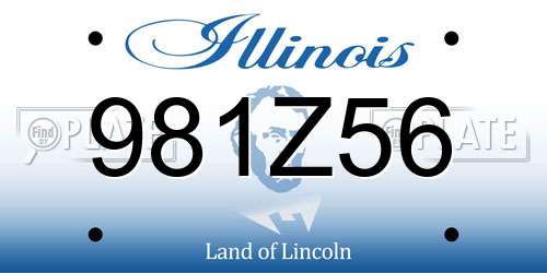 981Z56 Illinois License Plate