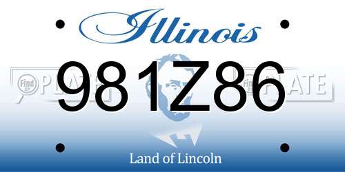981Z86 Illinois License Plate