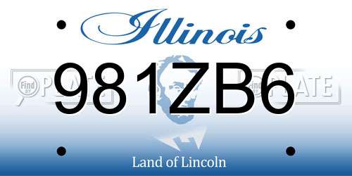 981ZB6 Illinois License Plate