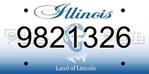9821326 Illinois License Plate