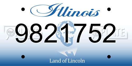9821752 Illinois License Plate
