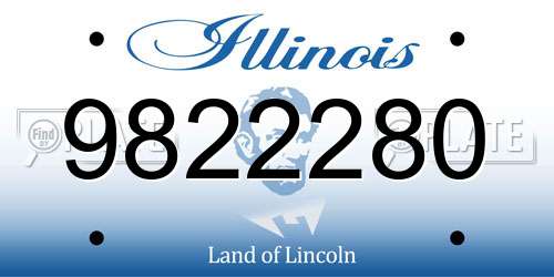 9822280 Illinois License Plate