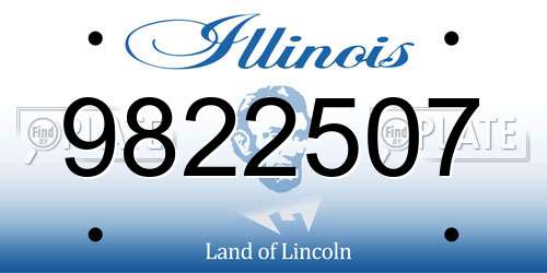 9822507 Illinois License Plate