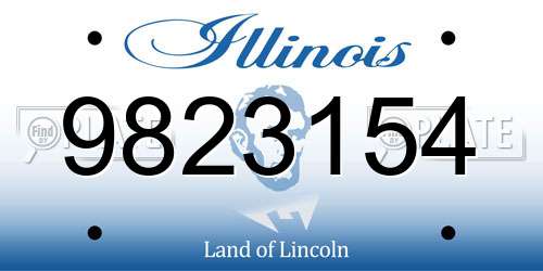 9823154 Illinois License Plate