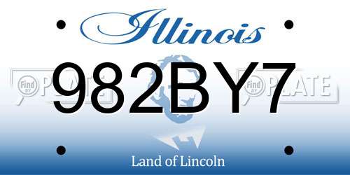 982BY7 Illinois License Plate