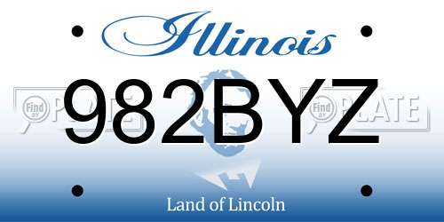 982BYZ Illinois License Plate