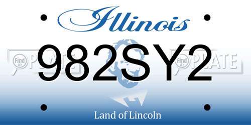 982SY2 Illinois License Plate