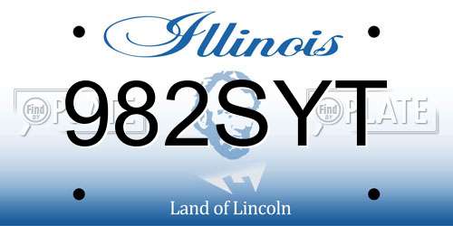 982SYT Illinois License Plate