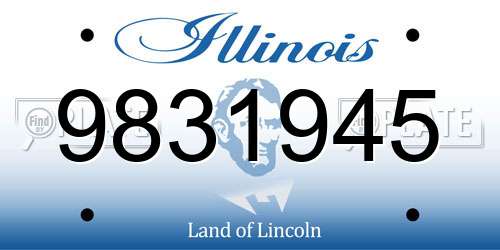 9831945 Illinois License Plate