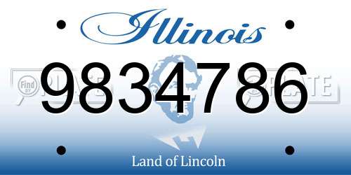 9834786 Illinois License Plate
