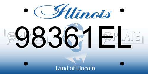 98361EL Illinois License Plate