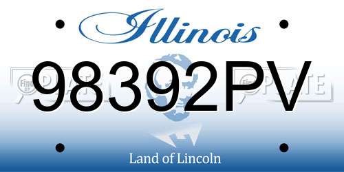98392PV Illinois License Plate
