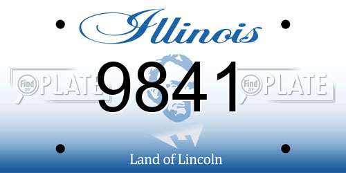 9841 Illinois License Plate