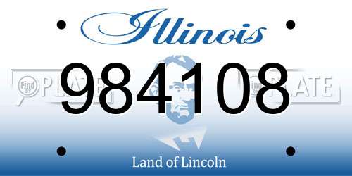 984108 Illinois License Plate