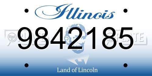 9842185 Illinois License Plate