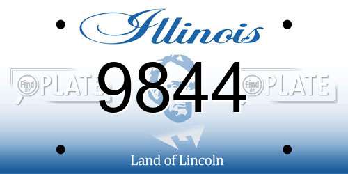 9844 Illinois License Plate