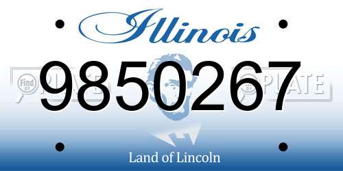 9850267 Illinois License Plate