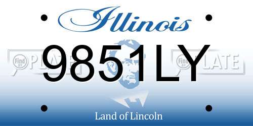 9851LY Illinois License Plate