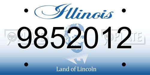9852012 Illinois License Plate