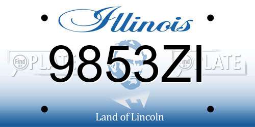 9853ZI Illinois License Plate