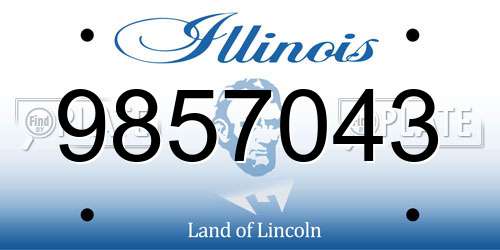9857043 Illinois License Plate