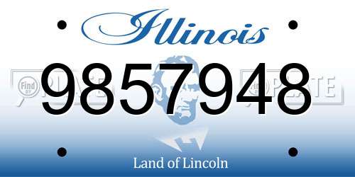 9857948 Illinois License Plate