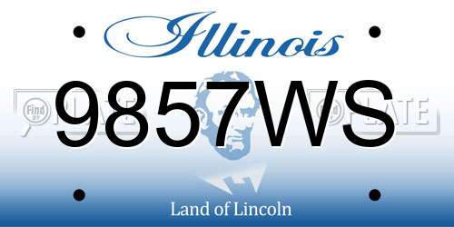 9857WS Illinois License Plate