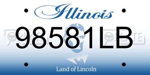 98581LB Illinois License Plate