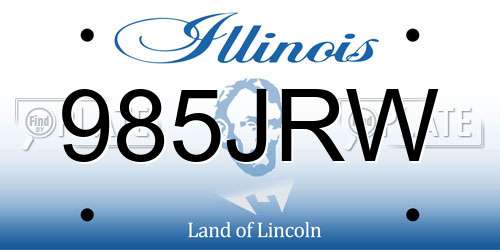 985JRW Illinois License Plate