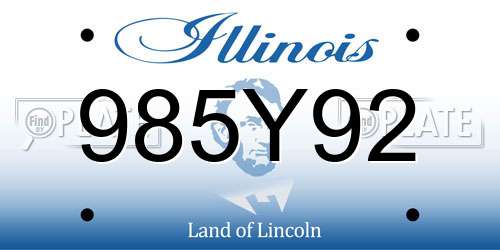 985Y92 Illinois License Plate