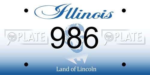 986 Illinois License Plate