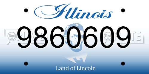 9860609 Illinois License Plate