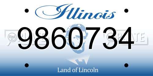 9860734 Illinois License Plate