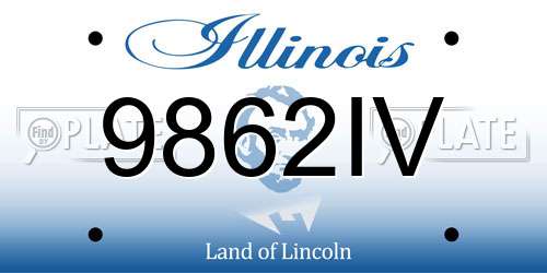 9862IV Illinois License Plate