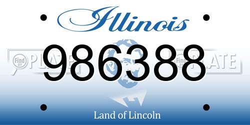 986388 Illinois License Plate