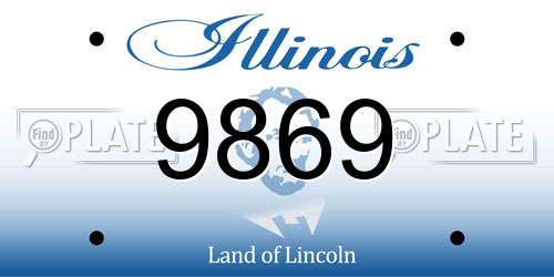 9869 Illinois License Plate
