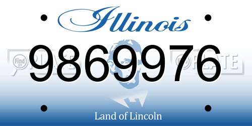 9869976 Illinois License Plate