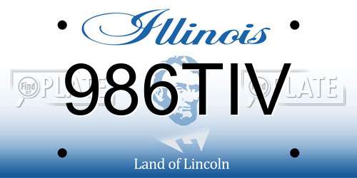 986TIV Illinois License Plate