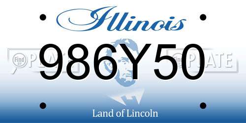 986Y50 Illinois License Plate