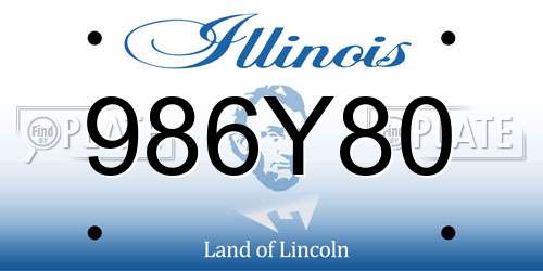 986Y80 Illinois License Plate