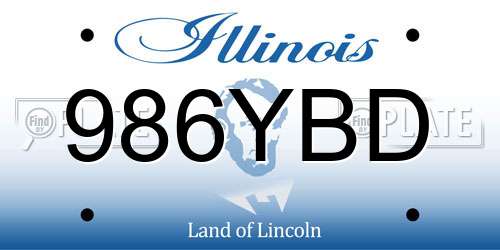 986YBD Illinois License Plate