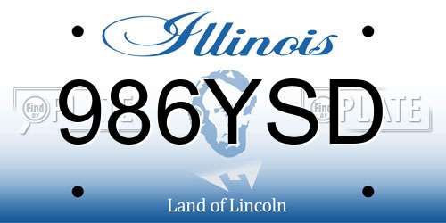 986YSD Illinois License Plate